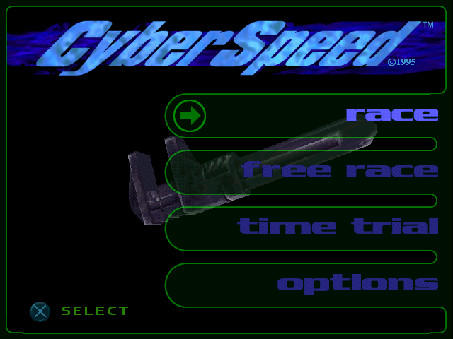 CyberSpeed title screen for Playstation